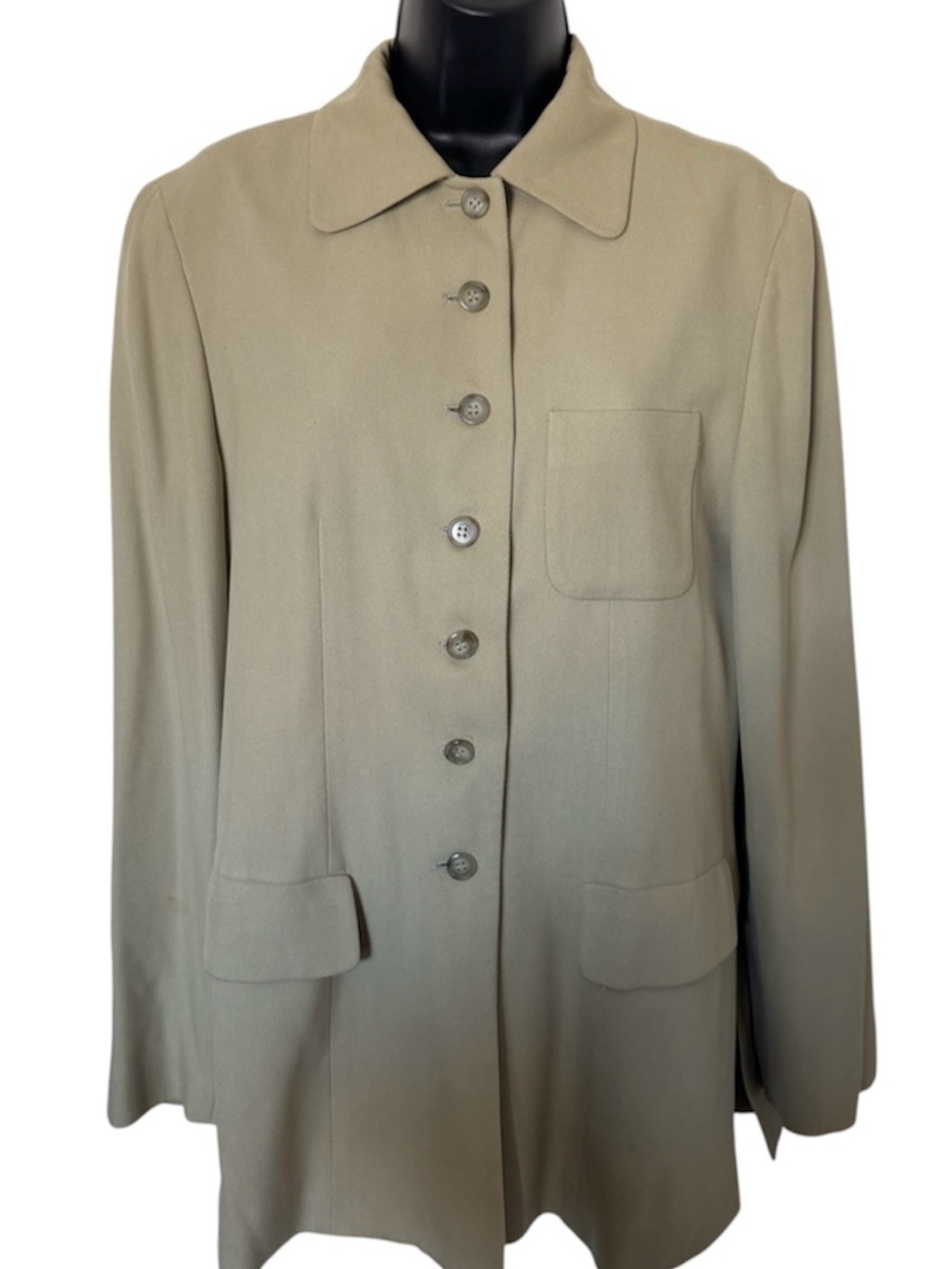 Womens Vintage Ann Taylor Classic Single-Breasted Coat - Taupe